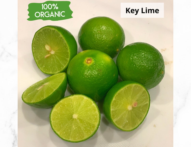 Organic Key lime on a white table