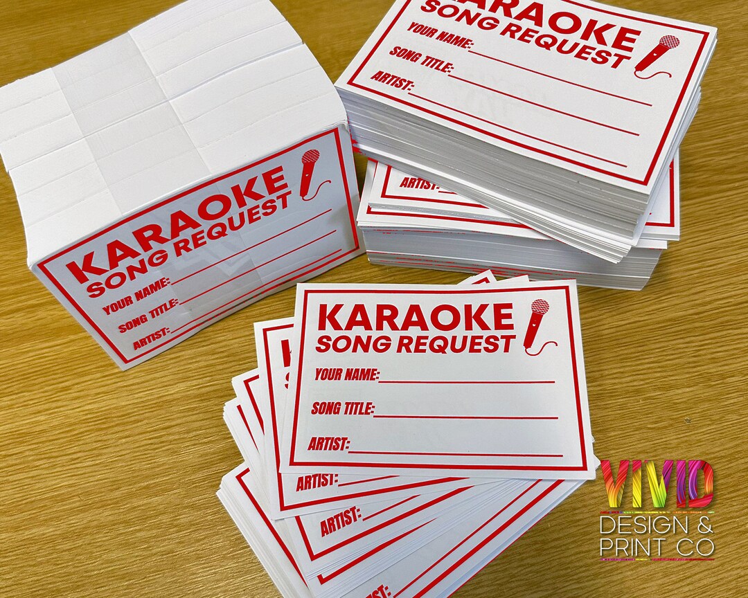 Karaoke Slips - Print at Home! Digital Download 8 per Page (A4) Laser ...