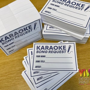 Feuillets de karaoké - Imprimez-vous à la maison ! Téléchargement numérique 8 par page (A4) Laser/jet d'encre idéal pour les DJs, karaoké, mariages, recherche professionnelle
