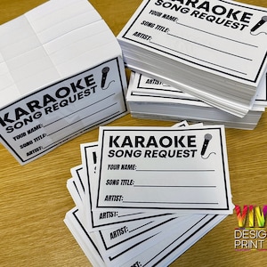 Feuillets de karaoké - Imprimez à la maison ! Noir Blanc Téléchargement numérique 8 par page (A4) Laser/Jet d'encre Idéal pour le laser professionnel des DJ Karaoke Party
