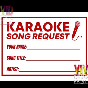 Karaoke Slips - Print at Home! Digital Download 8 per Page (A4) Laser ...