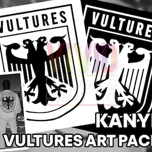 KANYE - Vultures Logo, vectorised artwork file set - For TShirt Printing - Posters -  Print - YE / Ty Dolla / Miami / West / Rap / Eagle