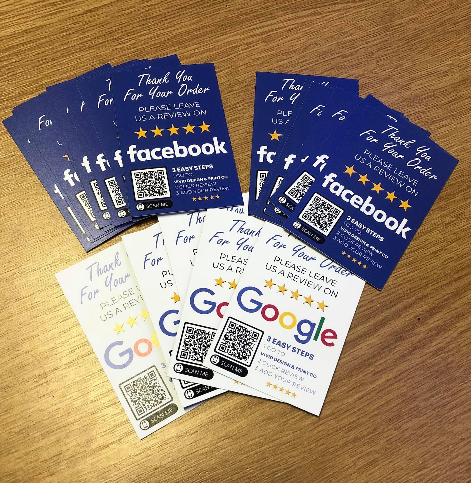 How’d We Do? - Printed Review Us Cards for Google and Facebook Packs ...