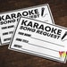 Karaoke Slips - Print at Home! Black White Digital Download 8 per Page ...