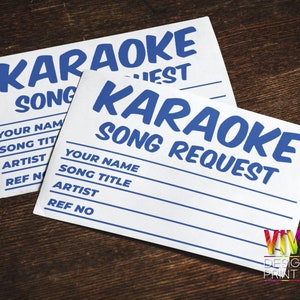 Karaoke Slips - Print at Home! Black White Digital Download 8 Per Page (A4) Laser/Inkjet Great for DJs Karaoke Party&#39;s Professional Laser