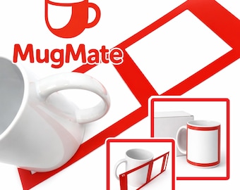 MugMate 11 oz en 15 oz sublimatiemal voor eenvoudige plaatsing van een rechte mok, elke keer weer