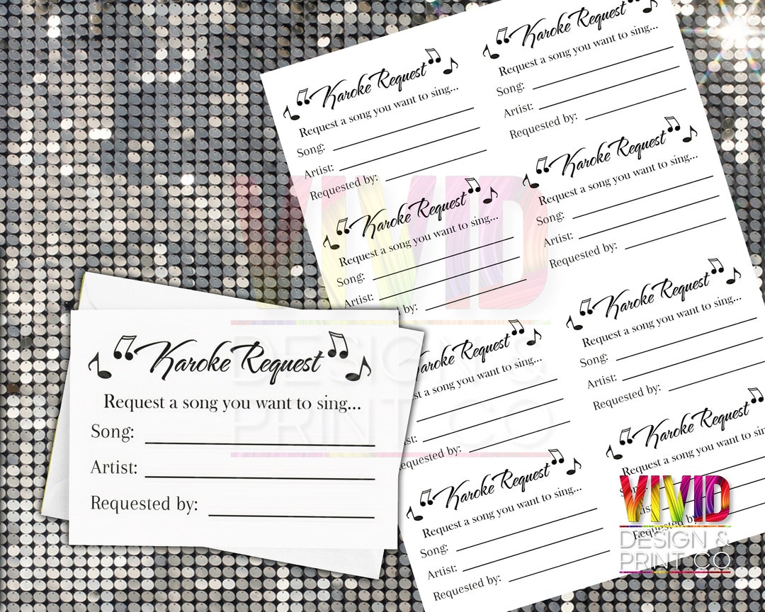 Classy Karaoke Slips - Print at Home! Digital Download 8 per Page (A4 ...