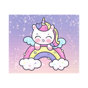 Kawaii Cute Pony Rainbow Instant Download - PNG, for Dtf, Dtg and sublimation