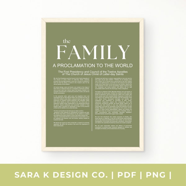 LDS The Family Proclamation | Sage | Digital Download