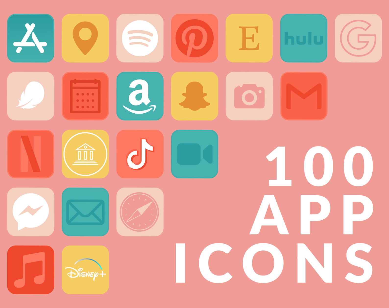 Retro App Icons 100 Colorful App Icons Aesthetic Bright Etsy