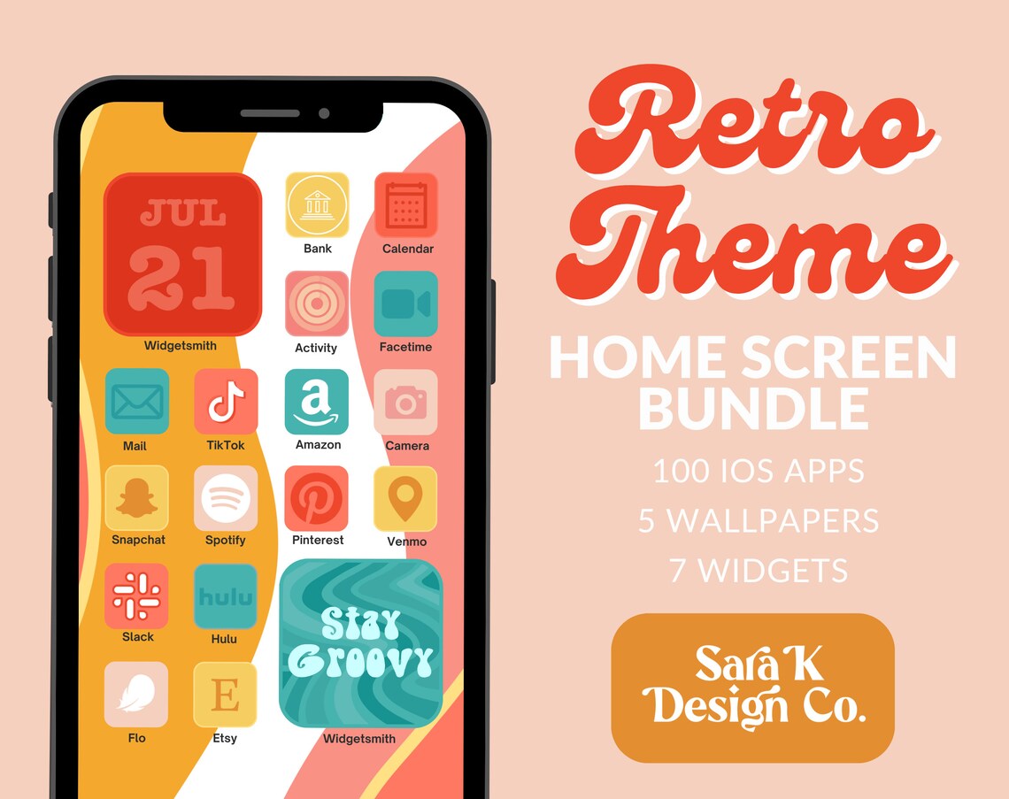 Retro App Icons 100 Colorful App Icons Aesthetic Bright Etsy