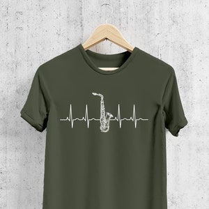 Saxophone Shirt, Saxophonist Gift, Sax Shirt, Reed T-Shirt, Sax Musician Gift, Sax Player Gift, Saxophonist Shirt, Sax Tshirt Heartbeat