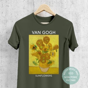 Van Gogh Painting Art T Shirt, Sunflowers Floral Shirt, Aesthetic Clothes Men Women Tshirt, Premium Eco-friendly Soft Tee