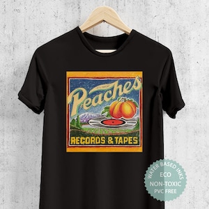 Peaches Records Shirt  Records And Tapes T shirt, 70s Vintage T-shirt, 1970 Vinyl Music Lover Gift, Mens Womens Eco-Friendly Soft Cotton Tee