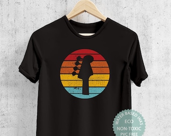 Retro Bass Guitar T-Shirt, Electric Acoustic Tee
