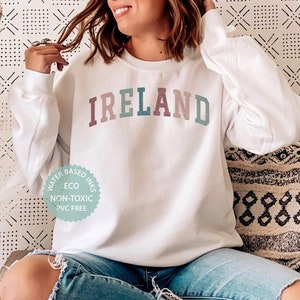 IRELAND Sweatshirt, Irish Shirt, Ireland Gift, College Style Cute Irish Sweatshirt, Ireland Souvenirs, Premium Unisex Crewneck