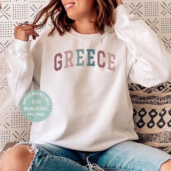 GREECE Sweatshirt, Greece Shirt, Greece Gift, Cute College Style Sweater, Greek Souvenirs, Premium Unisex Crewneck