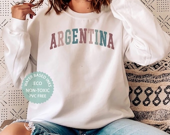 SUDADERA ARGENTINA, Camisa Argentina, Regalo Argentina, Lindo Suéter Estilo Universitario, Argentina Souvenirs, Premium Unisex Crewneck