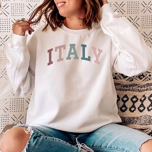 ITALY Sweatshirt, Italy Shirt, Italy Gift, Cute College Style Sweater, Italy Souvenirs, Premium Unisex Crewneck