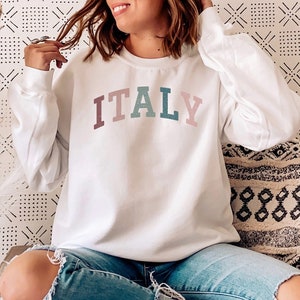 ITALY Sweatshirt, Italy Shirt, Italy Gift, Cute College Style Sweater, Italy Souvenirs, Premium Unisex Crewneck image 1