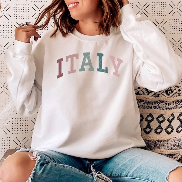 Italy Sweatshirt, Premium Unisex Crewneck, College Style