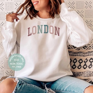 LONDON Sweatshirt, London England Shirt, London UK Gift, Cute London Sweater, English Souvenirs, College Style Premium Unisex Crewneck
