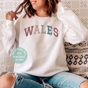 WALES Sweatshirt, Wales UK Sweatshirt, Cute Wales Shirt, Welsh Gifts, College Shirt, Wales Souvenir, Premium Unisex Crewneck
