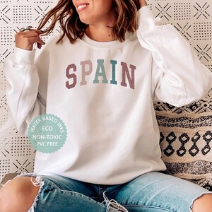 SPAIN Sweatshirt, Spain Shirt, Spain Sweater, Spain Gift, Cute College Style Sweater, Spanish Souvenirs, Premium Unisex Crewneck