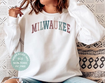 MILWAUKEE Sweatshirt, Milwaukee Hoodie, Milwaukee Gift, Wisconsin Shirt, WI Varsity Gifts, Milwaukee Souvenir, Premium Crewneck