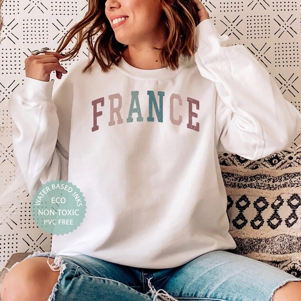 FRANCE Sweatshirt, France Shirt, France Gift, Cute College Style Sweater, France Souvenirs, Premium Unisex Crewneck