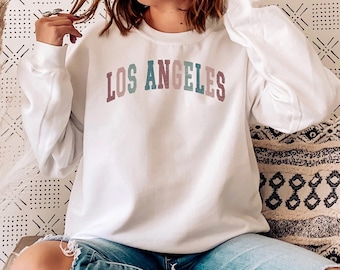 Los Angeles Sweatshirt, California Sweatshirt, LA Shirt, Los Angeles Vintage Sweater, West Coast Pullover, Aesthetic Los Angeles Hoodie