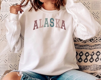 Sudadera Alaska, estilo vintage, cuello redondo unisex extragrande