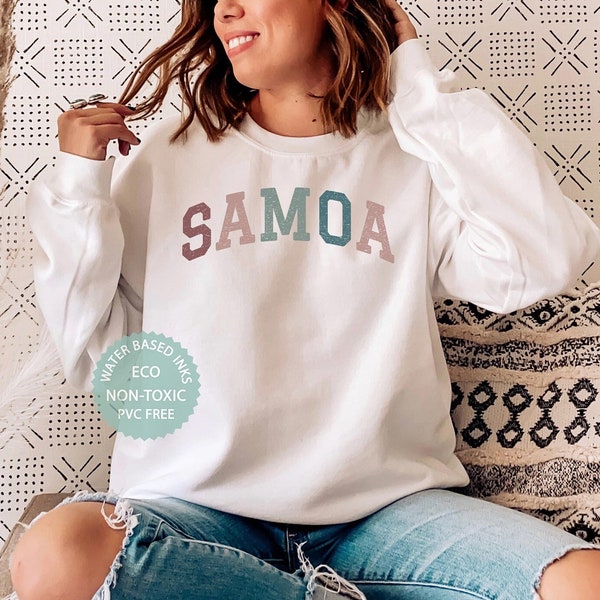 SAMOA Sweatshirt, Samoa Shirt, American Samoa, College Shirt, Oceania Varsity Gifts, Samoa Souvenir, Premium Unisex Crewneck Sweater