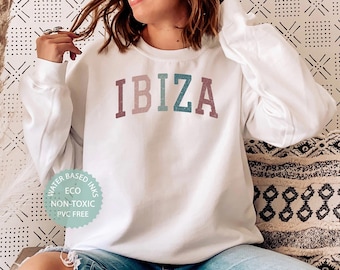 IBIZA Sweatshirt, Ibiza Spain Sweatshirt, Ibiza Sweater, Ibiza Vacation Gift, Aesthetic Oversized Crewneck Sweatshirt