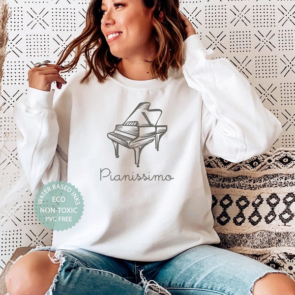 Piano Sweatshirt, Pianist Shirt, Piano Hoodie, Gift For Piano Player, Premium Eco Friendly Unisex Crewneck