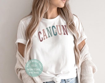 CANCUN Tshirt, Cancun Shirt, Mexico Cruise, Cancun Girls Trip, Mexico Bachelorette Shirt, Cancun Vacation Gift, Premium Aesthetic Soft Tee