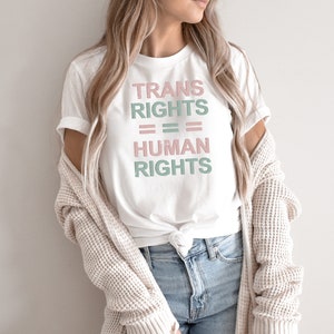 Trans Pride LGBTQ Shirt, Trans Rights Equal Human Rights, Transgender Shirt, LGBT Shirt, Black Trans TShirt, Trans Clothing Pride, LGBT Gift