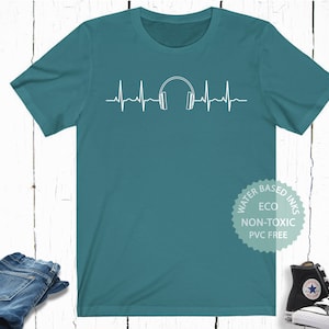 EDM Heartbeat Headphones T-Shirt, DJ Raver Tee