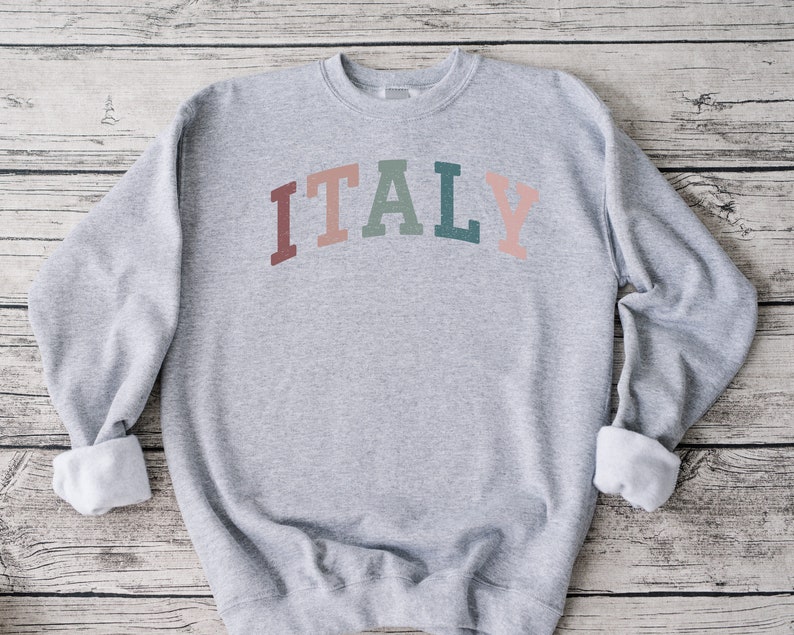 ITALY Sweatshirt, Italy Shirt, Italy Gift, Cute College Style Sweater, Italy Souvenirs, Premium Unisex Crewneck image 3
