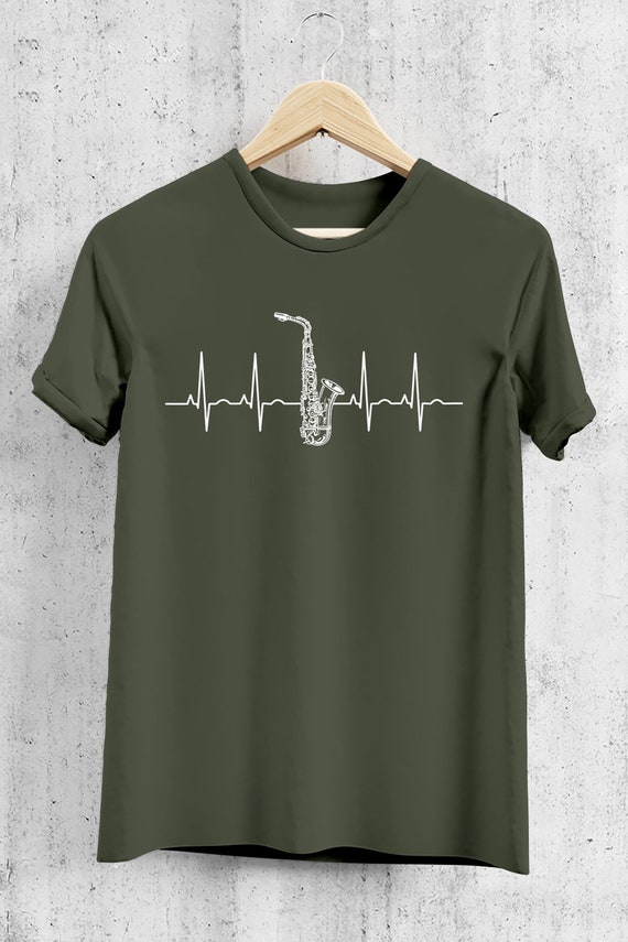 Saxophone Heartbeat T-Shirt, Saxophone Player Shirts Saxophone Heartbeat T-Shirt, Saxophone Player Shirts