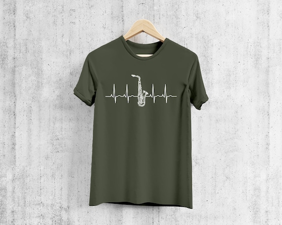 Saxophone Heartbeat T-Shirt, Saxophone Player Shirts Saxophone Heartbeat T-Shirt, Saxophone Player Shirts