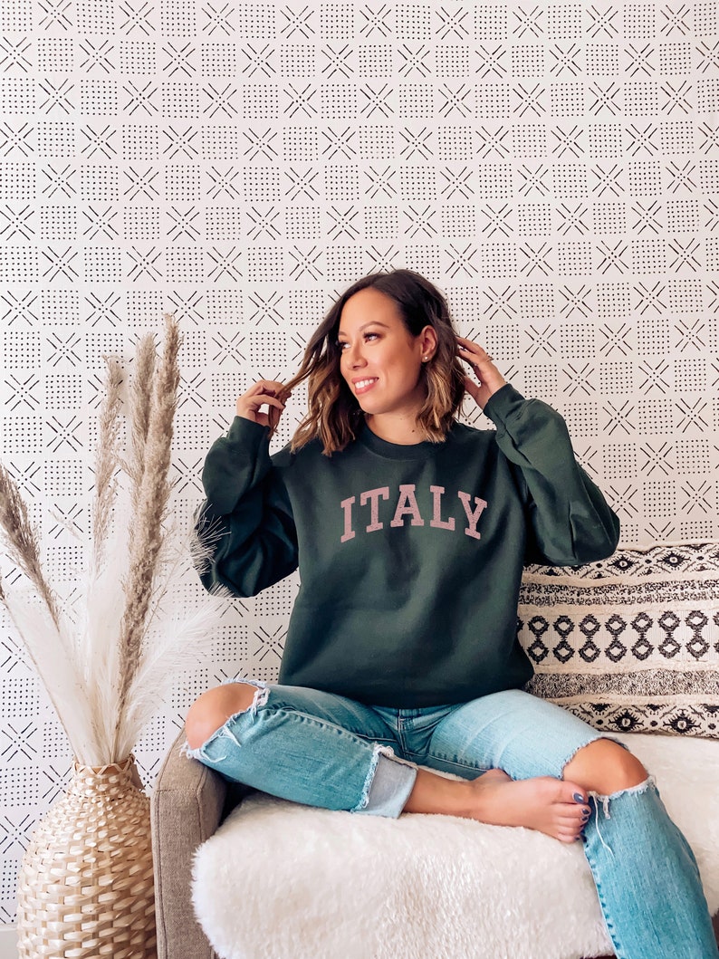 ITALY Sweatshirt, Italy Shirt, Italy Gift, Cute College Style Sweater, Italy Souvenirs, Premium Unisex Crewneck image 2