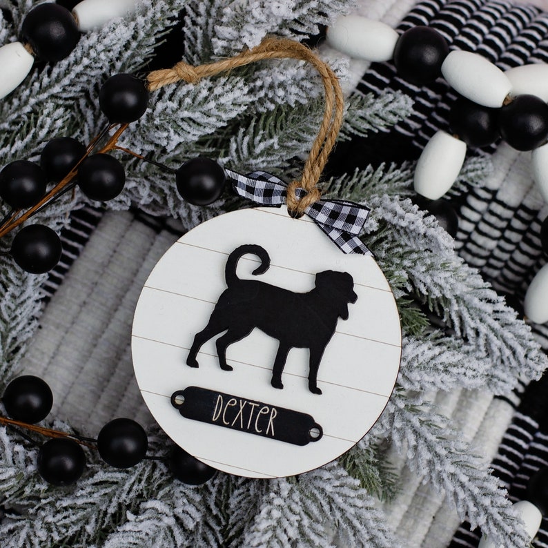 Farmhouse Christmas Ornament Labrador Gift for Dog Owner Dog Christmas Ornament Modern Farmhouse Holiday Decor image 1