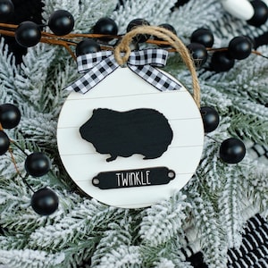 Guinea Pig Farmhouse Christmas Ornament | Gift for Guinea Pig Owner | Pet Christmas Ornament | Modern Farmhouse Decor | Guinea Pig Gift |