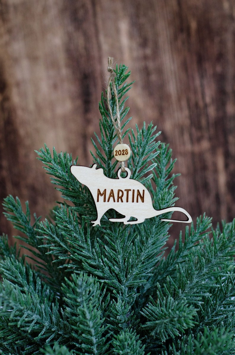 Simple Silhouette Rat Christmas Ornament Dog Lover Gift Personalized Pet Ornament Dog Christmas Ornament Dog Gifts image 1