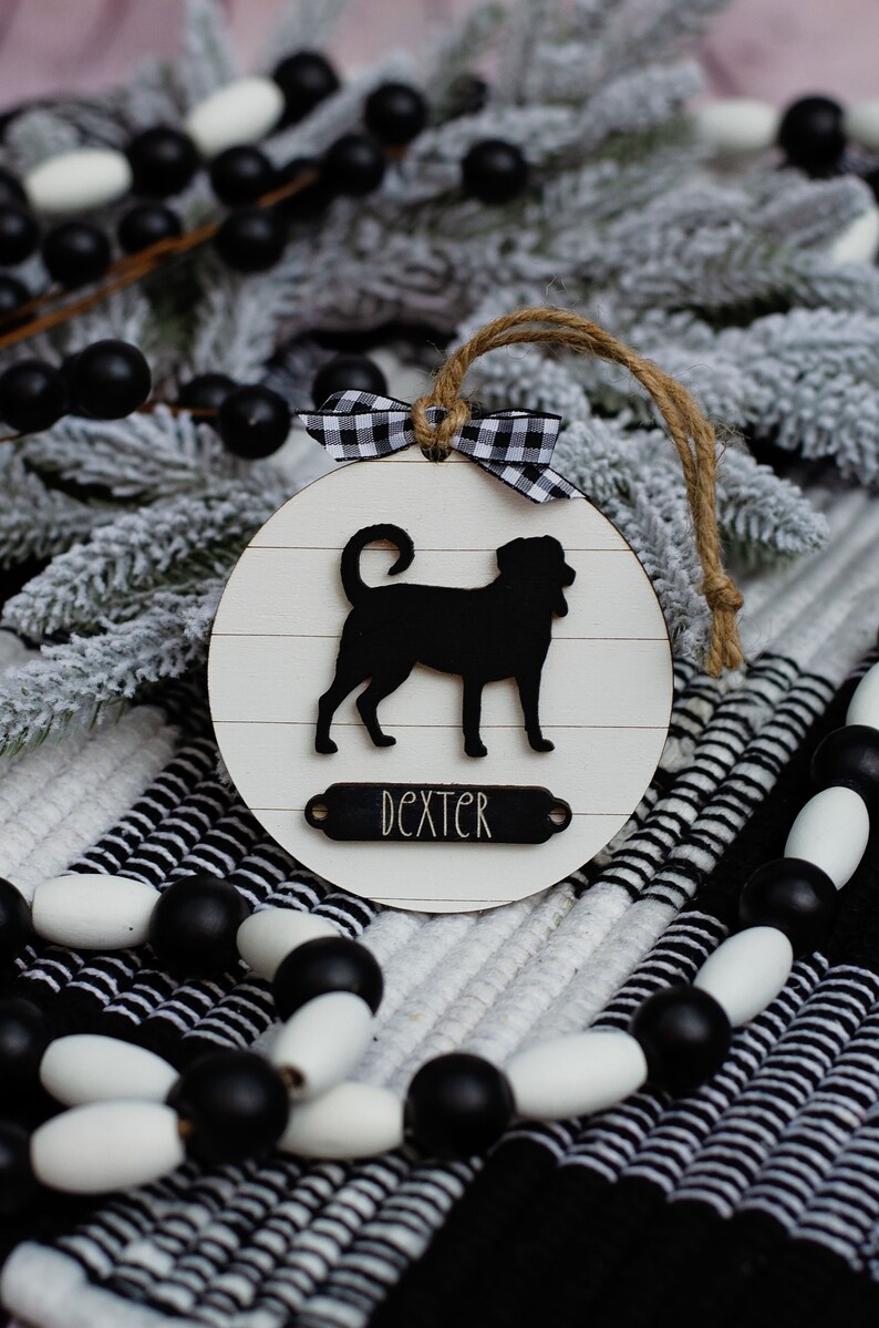 Farmhouse Christmas Ornament Labrador Gift for Dog Owner Dog Christmas Ornament Modern Farmhouse Holiday Decor image 2