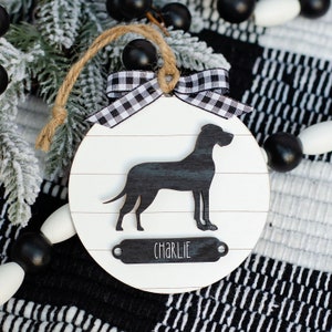 Great Dane Undocked Farmhouse Christmas Ornament | Gift for Dog Owner | Dog Christmas Ornament | Modern Farmhouse Decor | Dog Mom Gift |