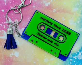 Mixtape Blockhead Keychain Blue and Green | Boy Band Keychain | Gifts for Blockheads