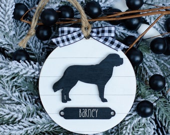 Farmhouse Christmas Ornament Saint Bernard | Gift for Dog Owner | Dog Christmas Ornament | Modern Farmhouse Decor | St Bernard Gift