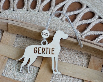 Simple Silhouette Great Dane Undocked Christmas Ornament | Dog Lover Gift | Personalized Pet Ornament |Dog Gifts | Dog Mom Gift
